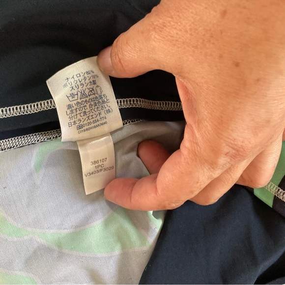 LANDS END Rash Guard Top Short Sleeves Green Blue Unisex Youth Large 7 - Picture 13 of 16